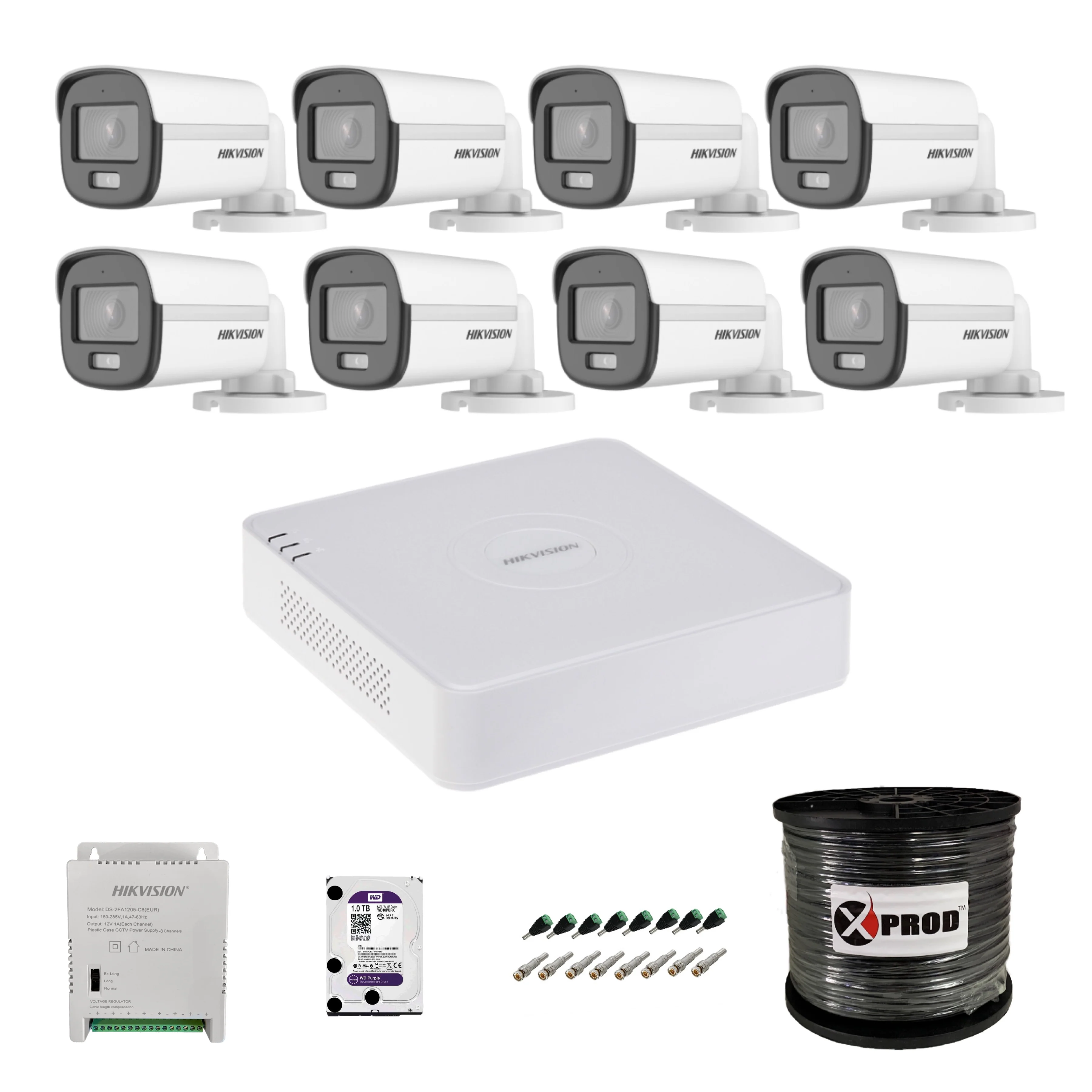 Hikvision 8 Channel 1080p ColorVu Smart Hybrid Audio Complete Kit image 1