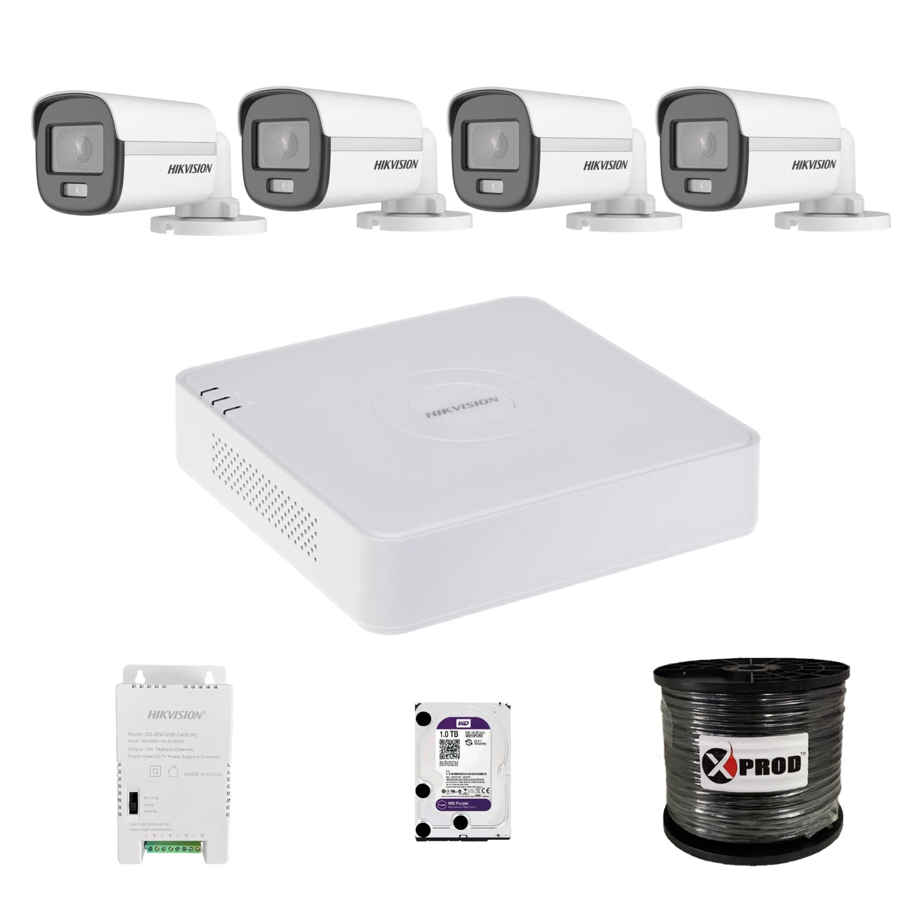 Hikvision 4 Channel 1080p ColorVu Kit - Audio image 1