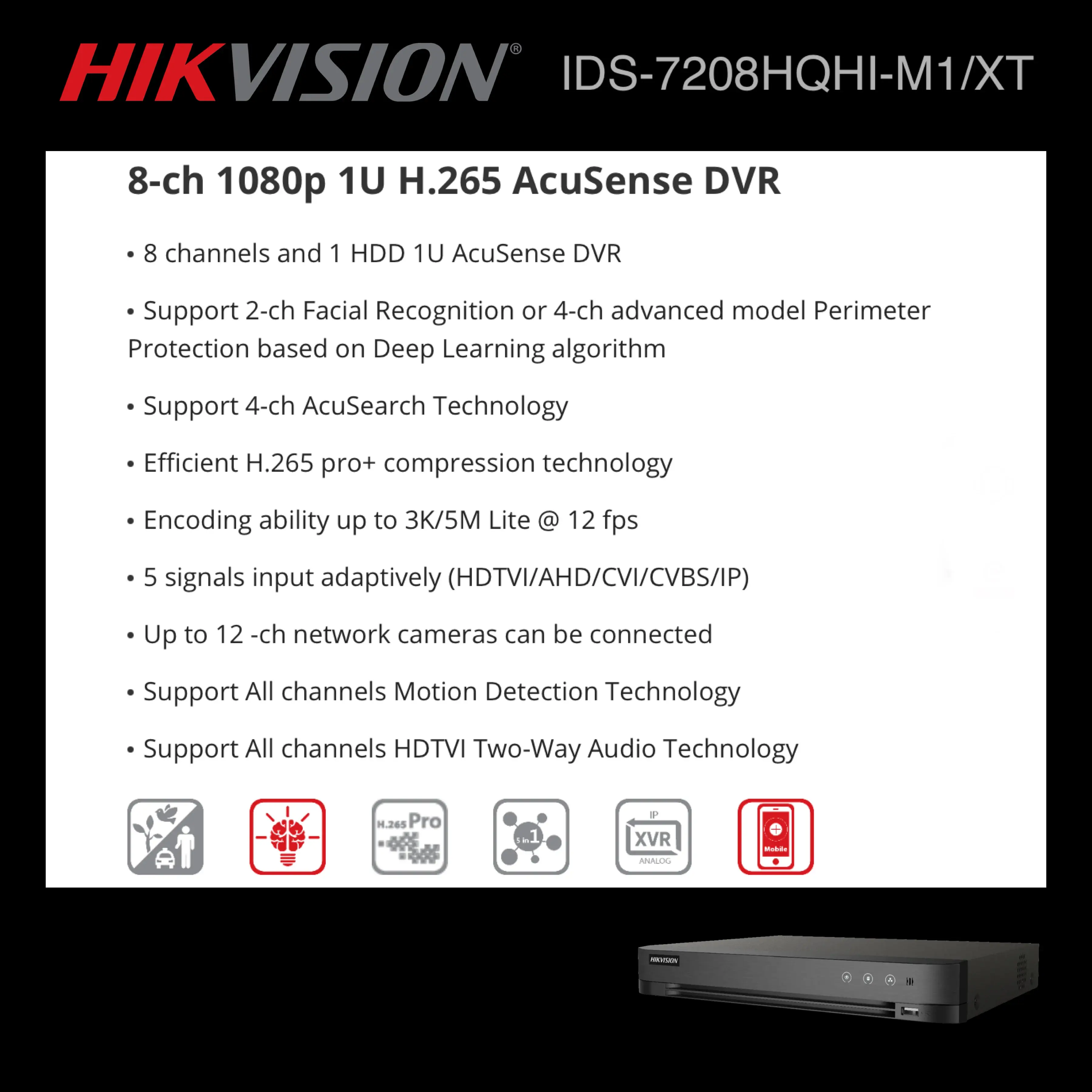 Hikvision 8 Channel AcuSense 3K/5MP DVR image 2