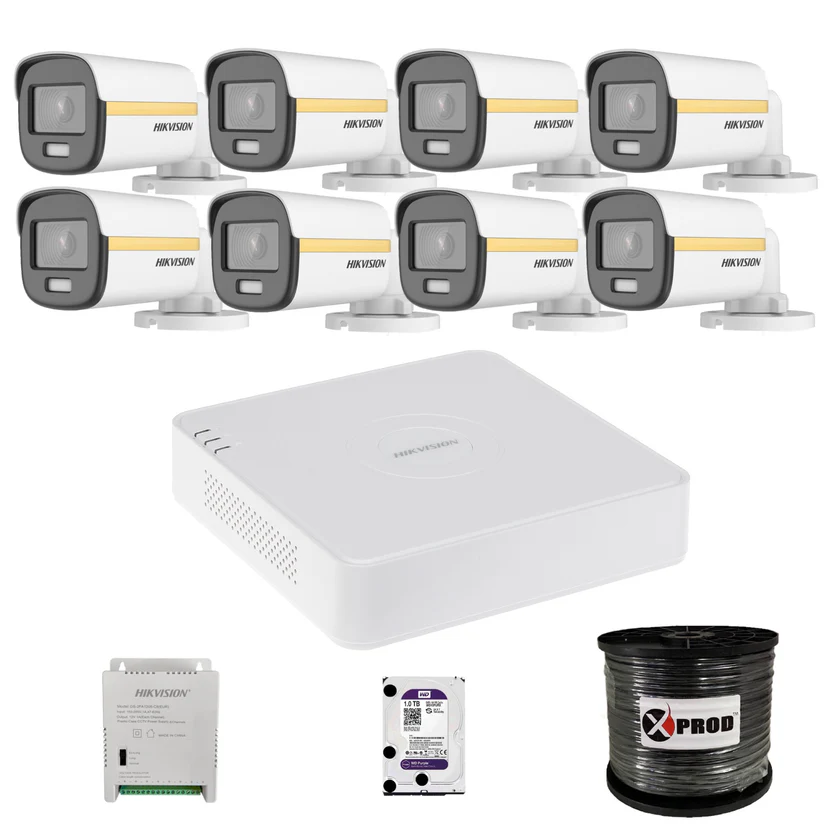 Hikvision 8 Channel 1080p ColorVu Complete Kit - Gold Series image 1
