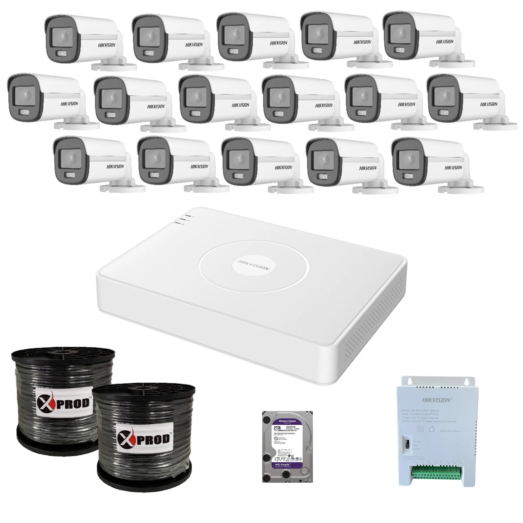 Hikvision 16 Channel 1080p ColorVu Smart Hybrid Complete Kit image 2